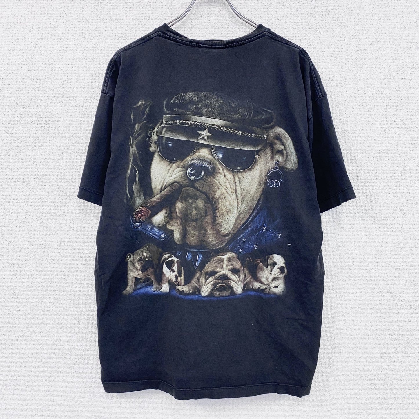 METAL ROCK　メタルロック　半袖Tシャツ　アニマルT　ブルドッグ　葉巻　黒　ブラック　XLサイズ