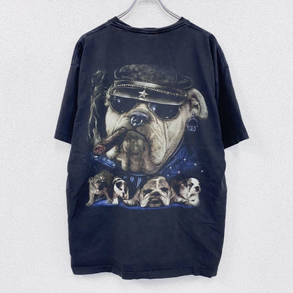 METAL ROCK　メタルロック　半袖Tシャツ　アニマルT　ブルドッグ　葉巻　黒　ブラック　XLサイズ