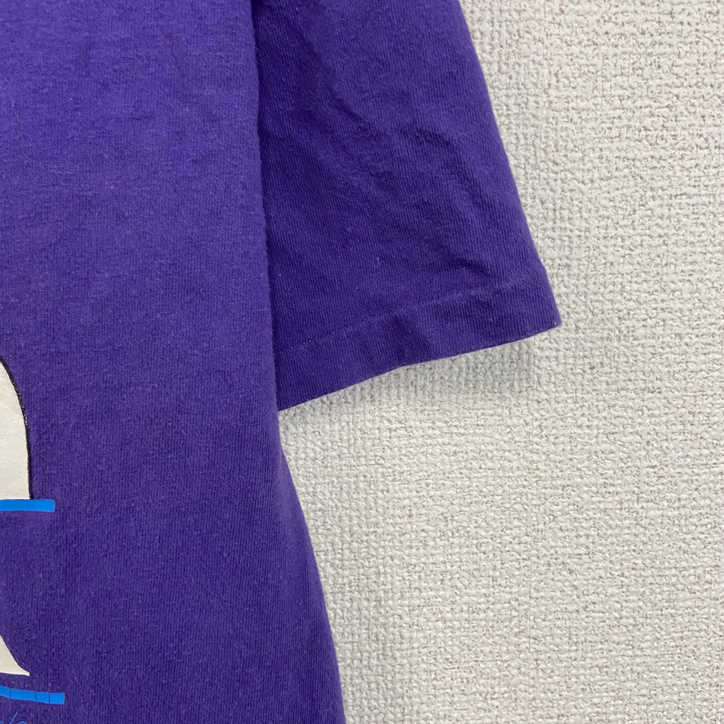90s　Hanes　ヘインズ　半袖Tシャツ　ヴィンテージ　シングルステッチ　紫　パープル　Mサイズ