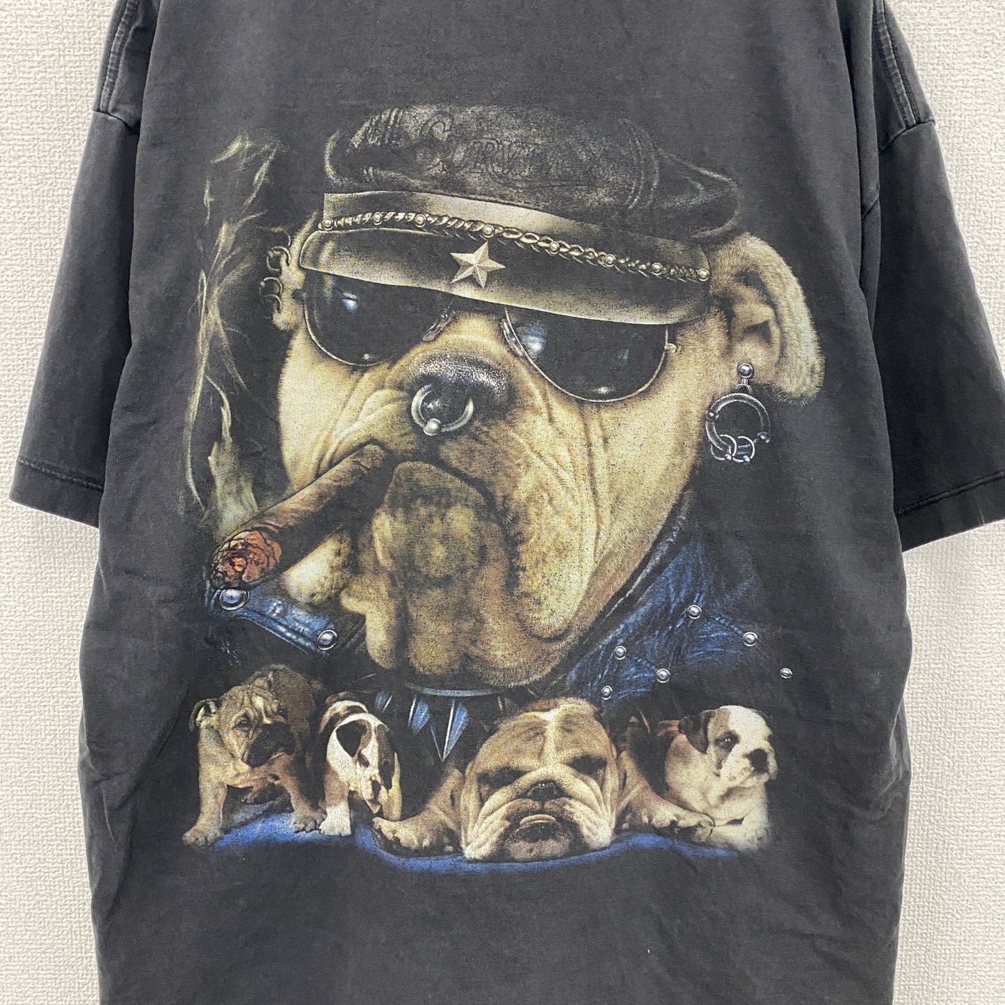 METAL ROCK　メタルロック　半袖Tシャツ　アニマルT　ブルドッグ　葉巻　黒　ブラック　XLサイズ