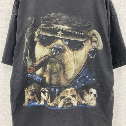 METAL ROCK　メタルロック　半袖Tシャツ　アニマルT　ブルドッグ　葉巻　黒　ブラック　XLサイズ