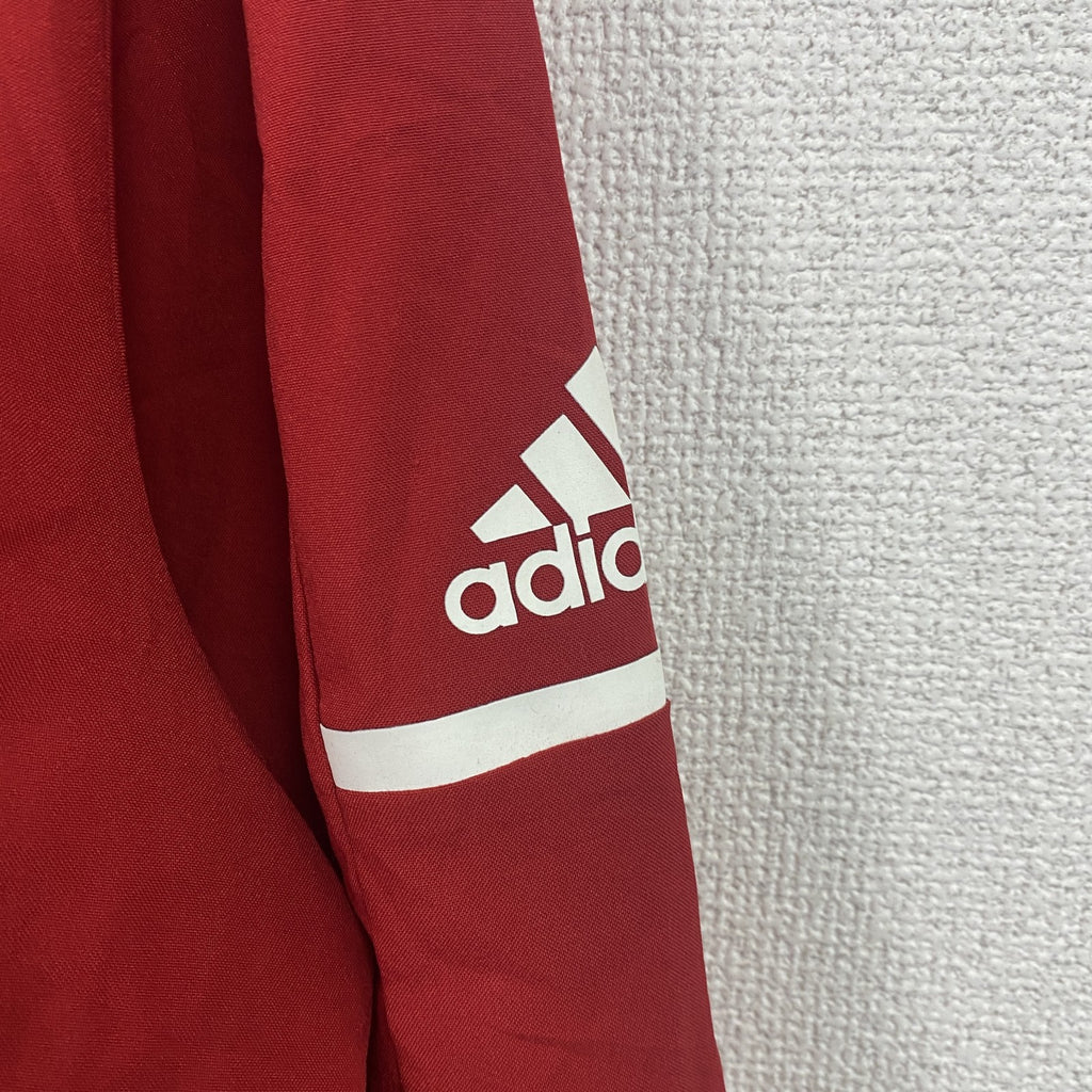 adidas　アディダス　プルオーバージャケット　ハーフジップ　刺繍ロゴ　バレーボール　赤　レッド　Lサイズ