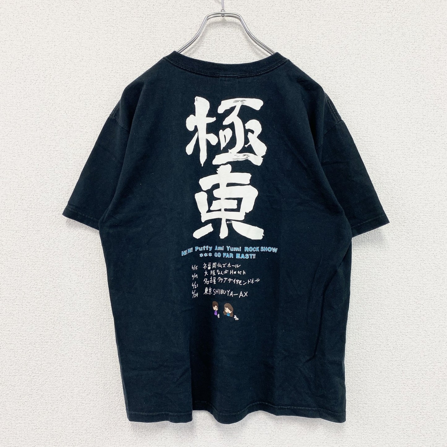 anvil　PUFFY　パフィー　2005　半袖プリントTシャツ　ライブT　フェード　黒　ブラック　Mサイズ