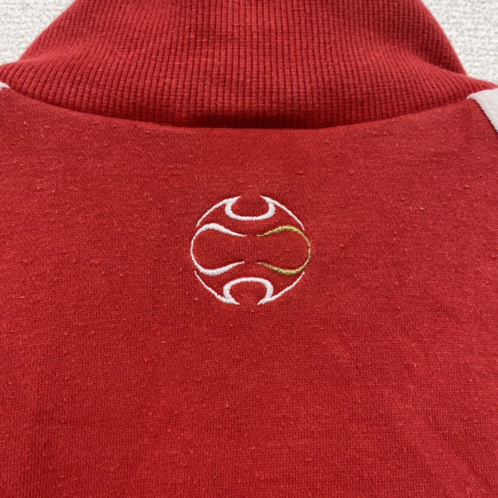 00s　adidas　アディダス　L.F.C　リヴァプールFC　トラックジャケット/ジャージ　パフォーマンスロゴ　ヴィンテージ　赤　レッド　Mサイズ