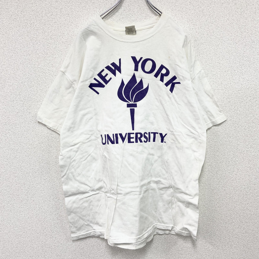 ～00s　Hanes　ヘインズ　半袖プリントTシャツ　カレッジプリント　ヴィンテージ　白　ホワイト　XLサイズ