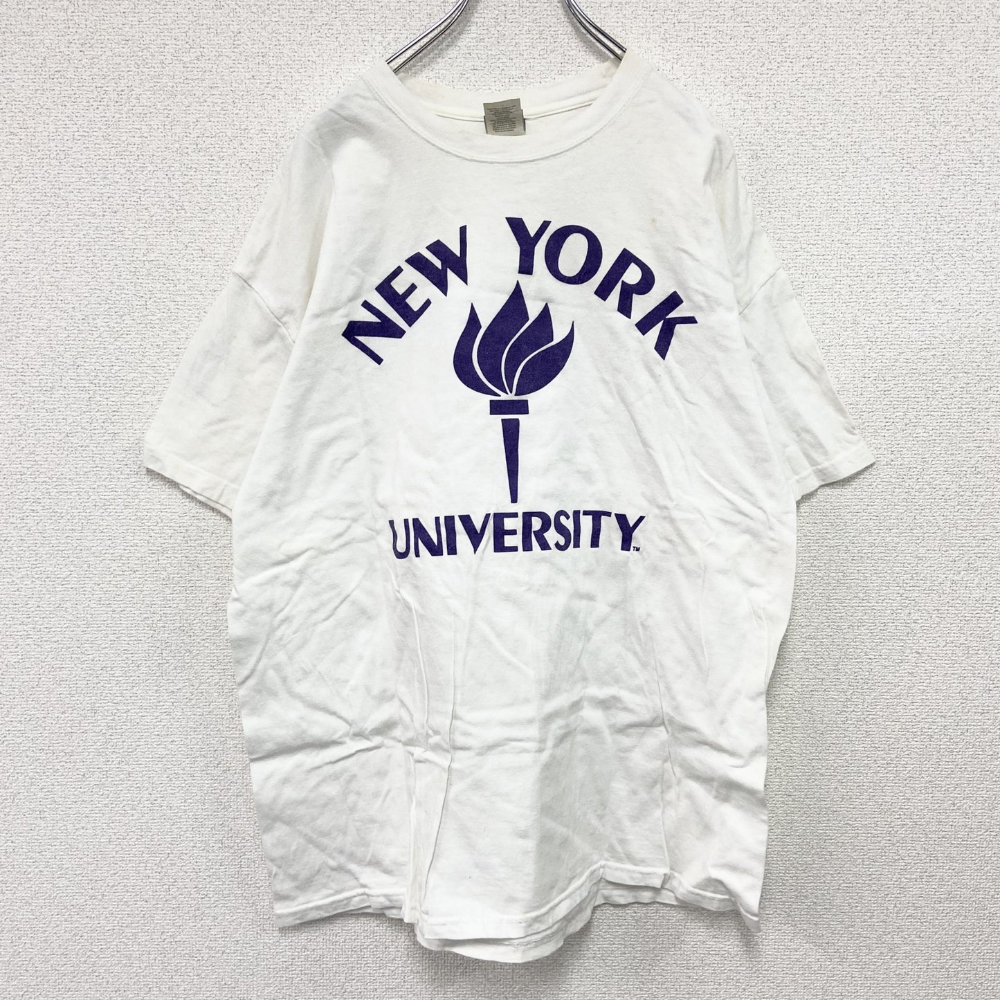 ～00s　Hanes　ヘインズ　半袖プリントTシャツ　カレッジプリント　ヴィンテージ　白　ホワイト　XLサイズ