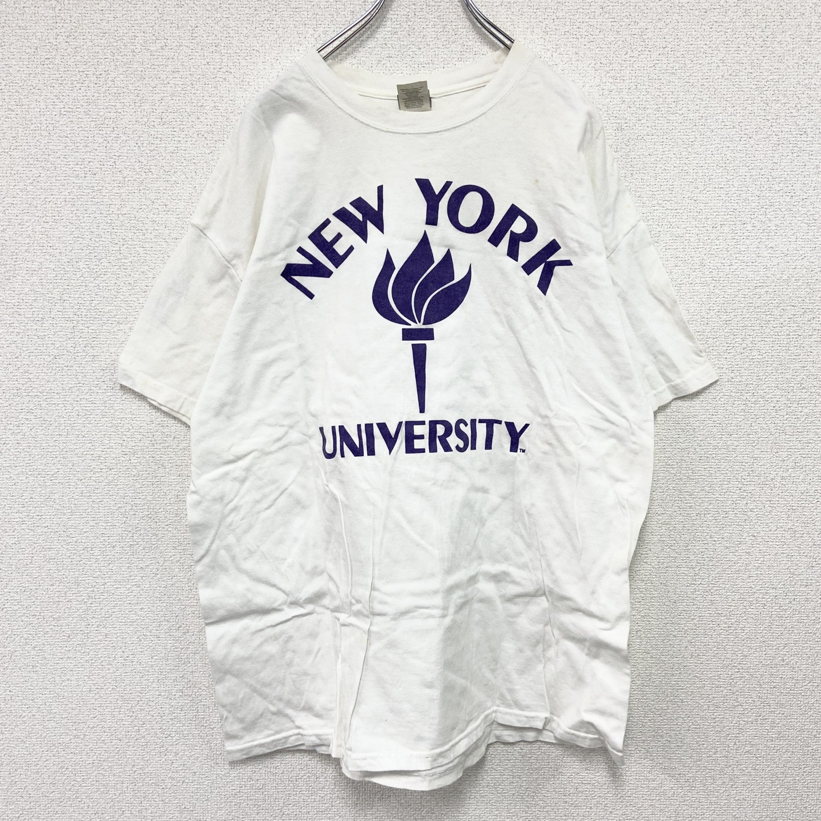 ～00s　Hanes　ヘインズ　半袖プリントTシャツ　カレッジプリント　ヴィンテージ　白　ホワイト　XLサイズ