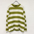 OLD UNIQLO　オールドユニクロ　長袖Tシャツ/ロンT　ボーダー　黄緑　ライトグリーン　ベージュ　Lサイズ