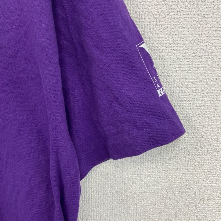 90s　FRUIT OF LOOM　半袖プリントTシャツ　ヴィンテージ　シングルステッチ　紫　パープル　XLサイズ