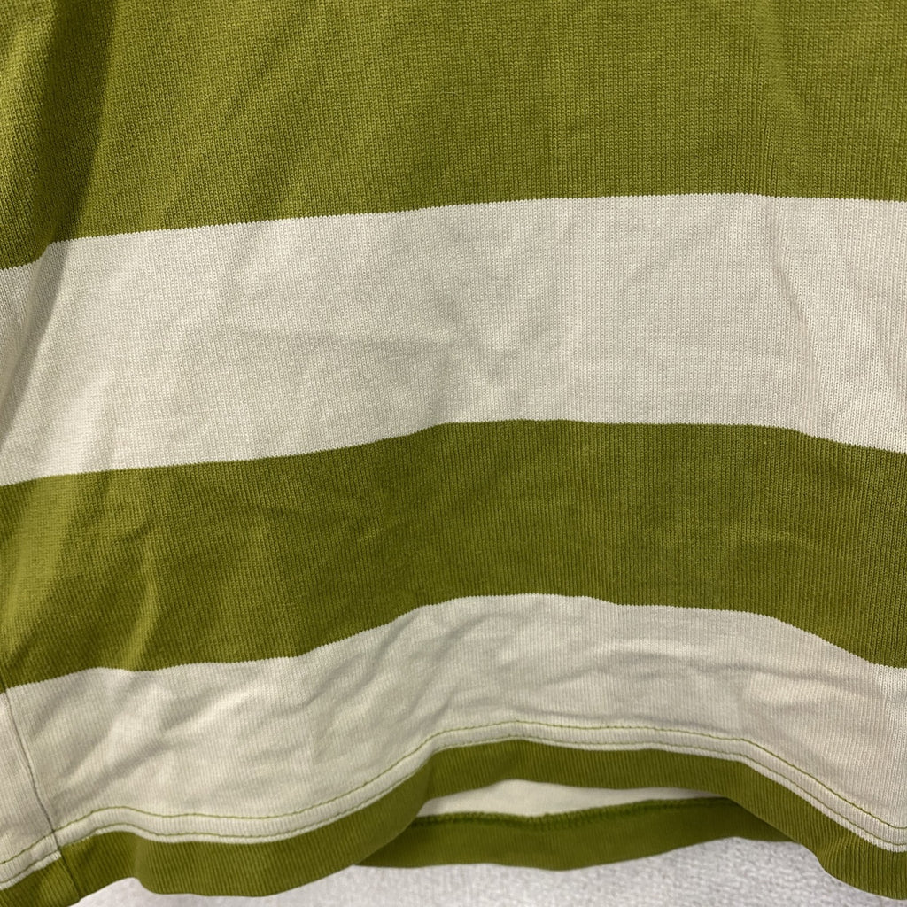 OLD UNIQLO　オールドユニクロ　長袖Tシャツ/ロンT　ボーダー　黄緑　ライトグリーン　ベージュ　Lサイズ