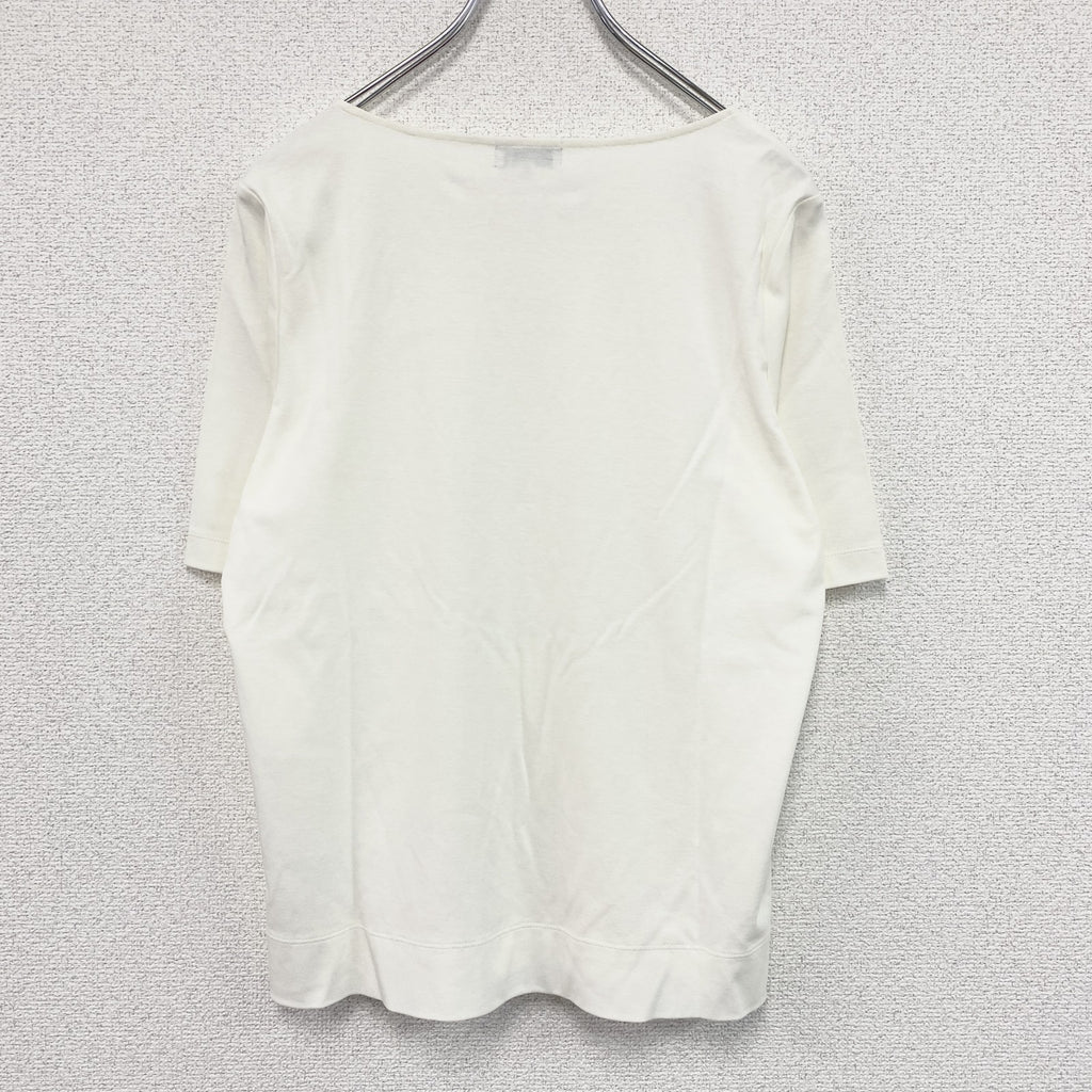 SCAPA　スキャパ　フロントリボン半袖Tシャツ　デッドストック　アイボリー　42サイズ
