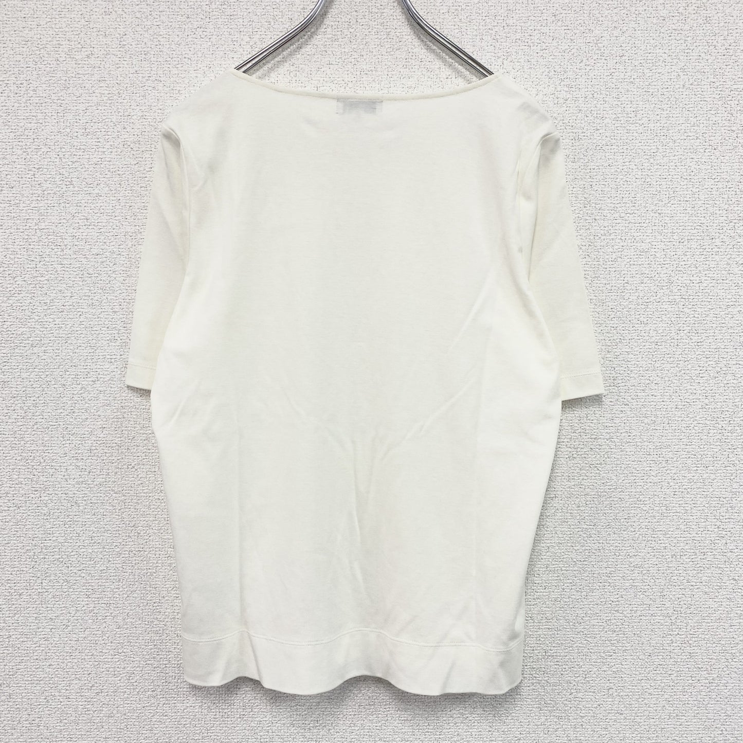 SCAPA　スキャパ　フロントリボン半袖Tシャツ　アイボリー　42サイズ