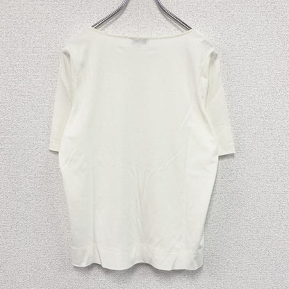 SCAPA　スキャパ　フロントリボン半袖Tシャツ　アイボリー　42サイズ