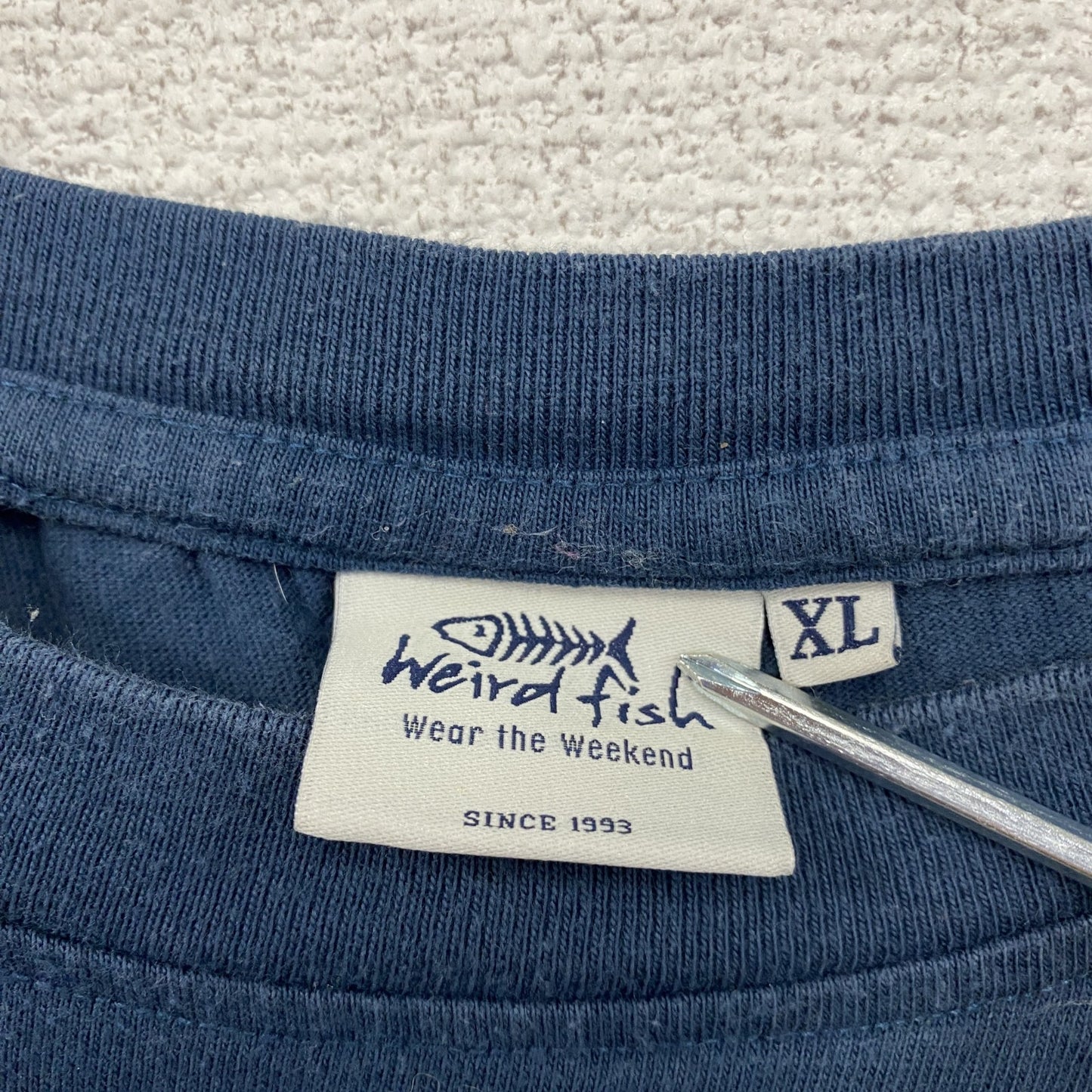 Weird Fish　ウィアードフィッシュ　半袖プリントTシャツ　魚　青　ブルー　XLサイズ