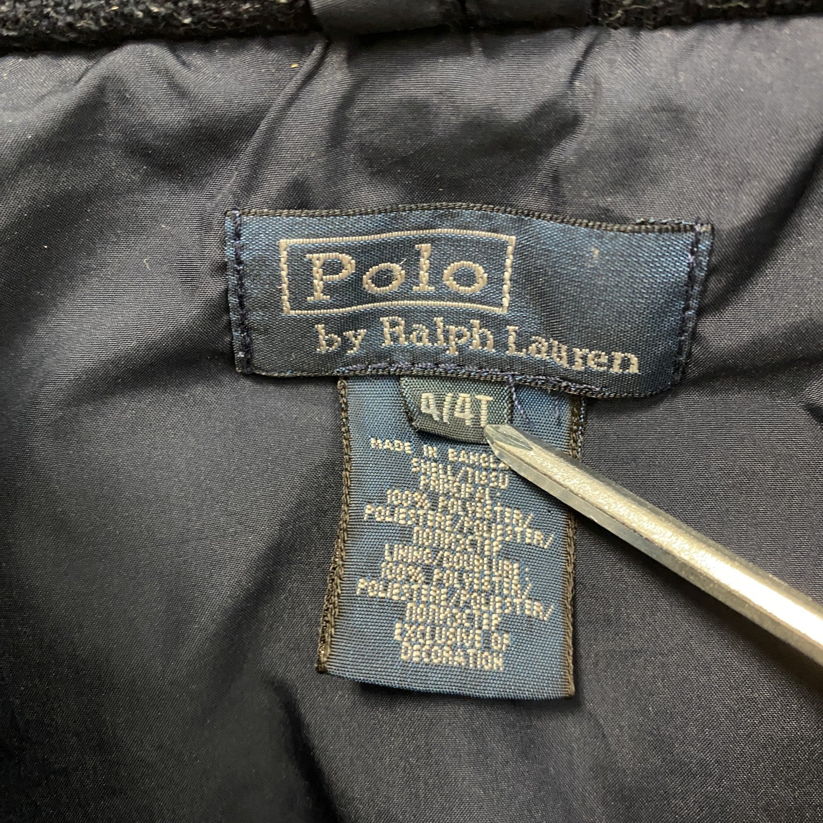 Polo by Ralph Lauren　ポロバイラルフローレン　フルジップジャケット　刺繡ロゴ　紺　ネイビー　4/4Tサイズ
