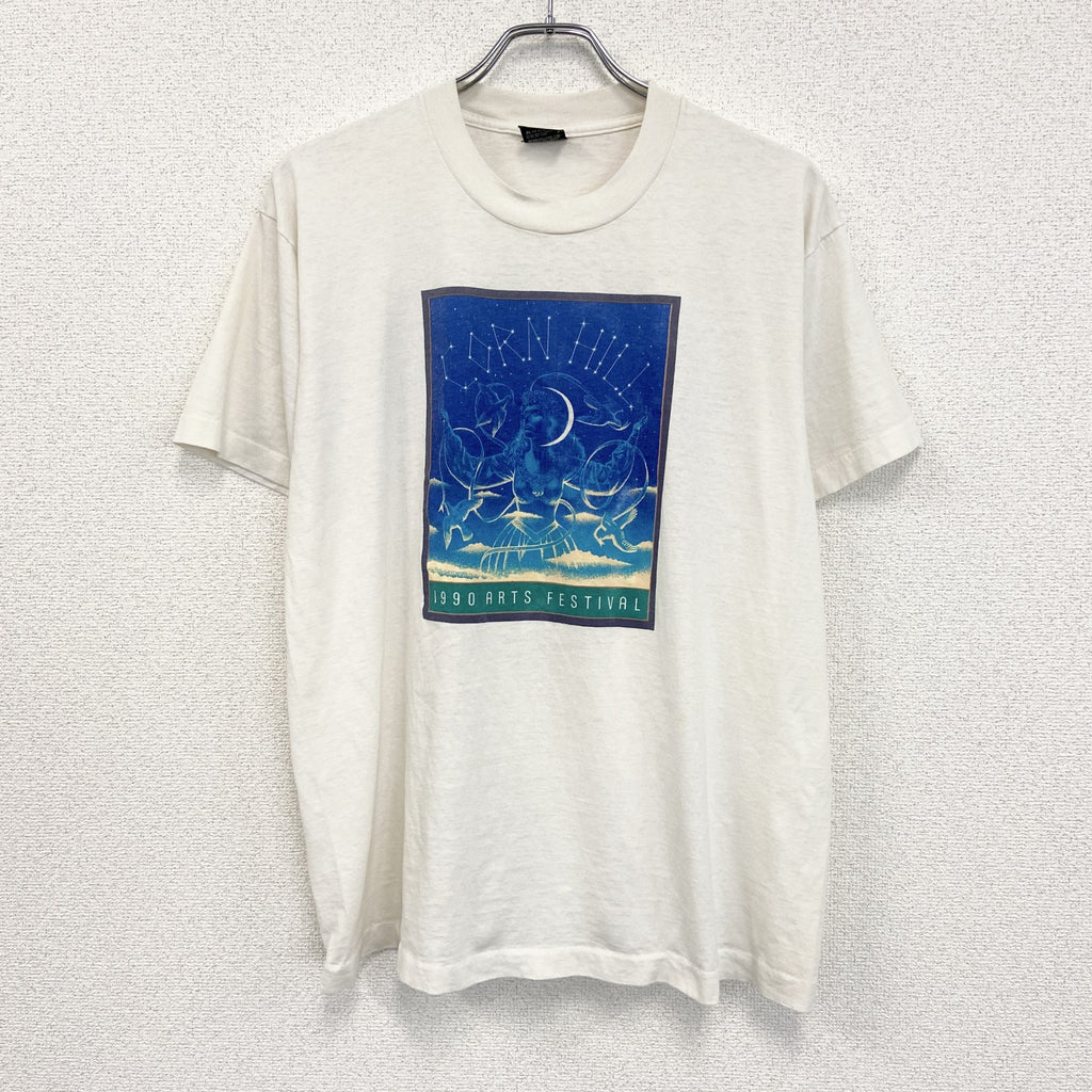 80s　SCREEN STARS　半袖プリントTシャツ　ヴィンテージ　シングルステッチ　オフホワイト　XLサイズ