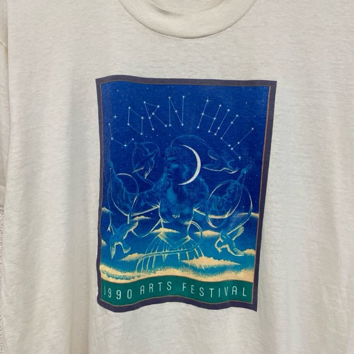 80s　SCREEN STARS　半袖プリントTシャツ　ヴィンテージ　シングルステッチ　オフホワイト　XLサイズ