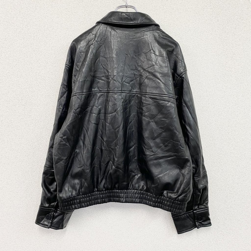 ZARA　ザラ　フェイクレザージャケット/革ジャン　黒　ブラック　Mサイズ
