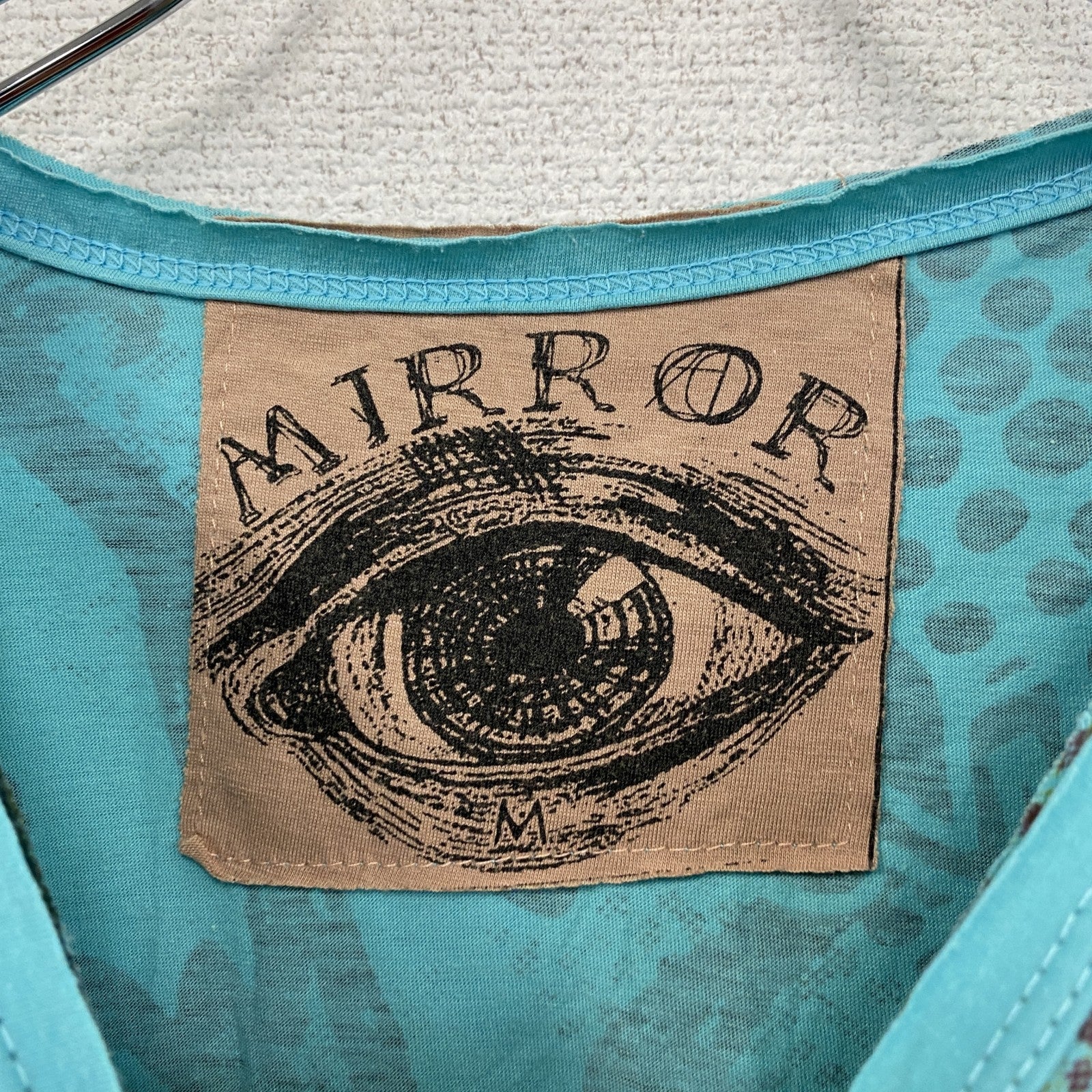 Mirror　ミラー　半袖プリントTシャツ　Amanita　アマンタ　キノコ　水色　ライトブルー　Mサイズ
