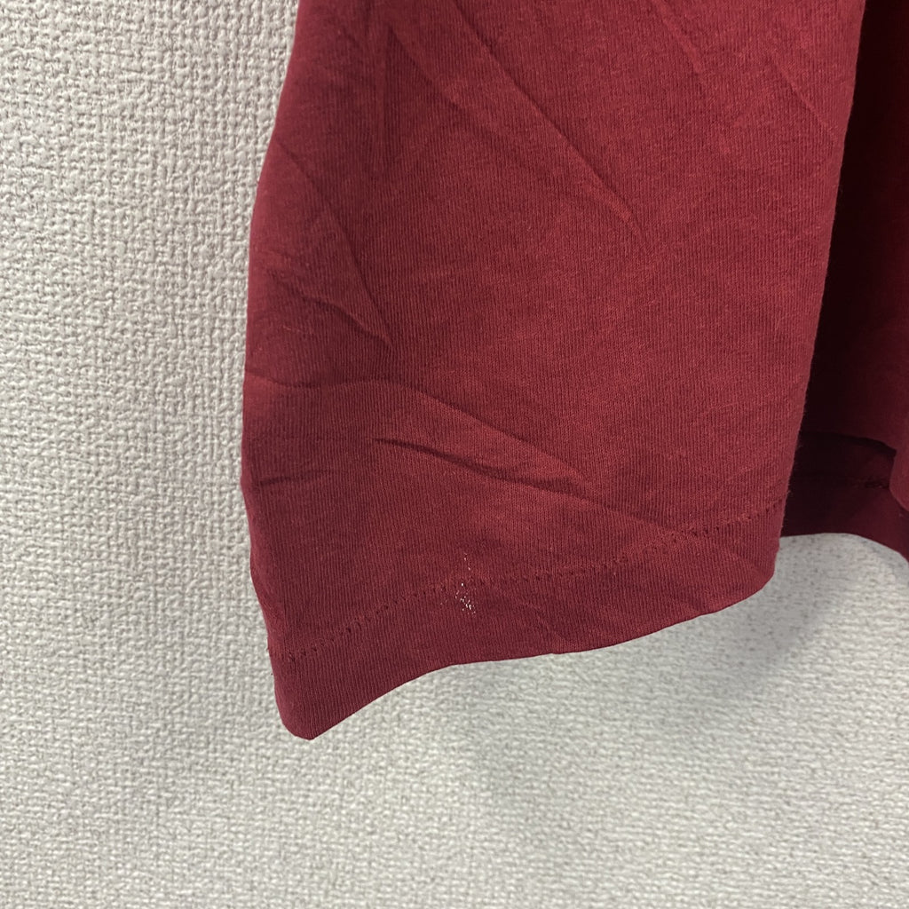 90s　Hanes　ヘインズ　半袖プリントTシャツ　ヴィンテージ　シングルステッチ　ボルドー　2XLサイズ