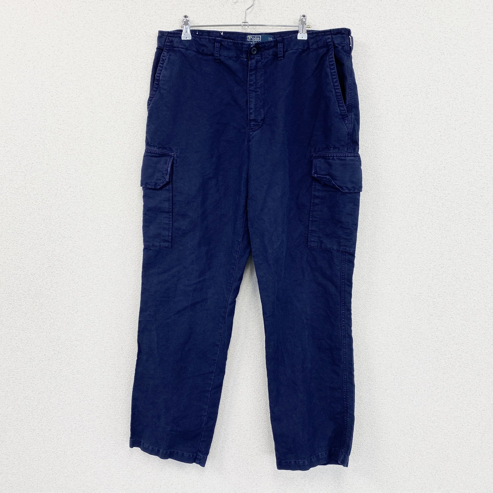 90s　Polo by Ralph Lauren　ラルフローレン　カーゴパンツ　ジップフライ　紺　ネイビー　W36サイズ