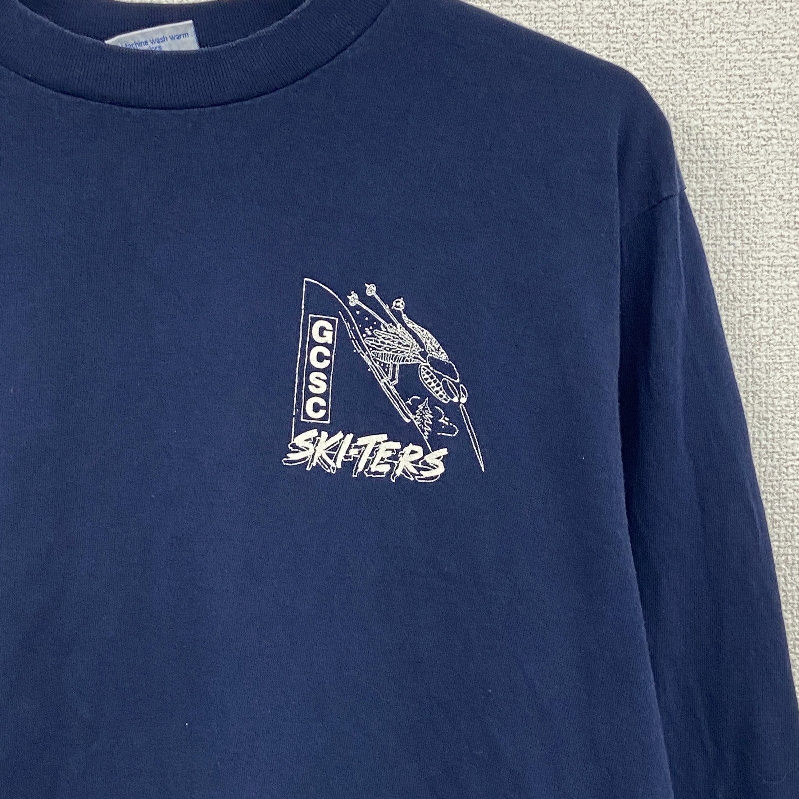 90s　ALL Sport　長袖プリントTシャツ　デザインロンT　ヴィンテージ　紺　ネイビー　Lサイズ