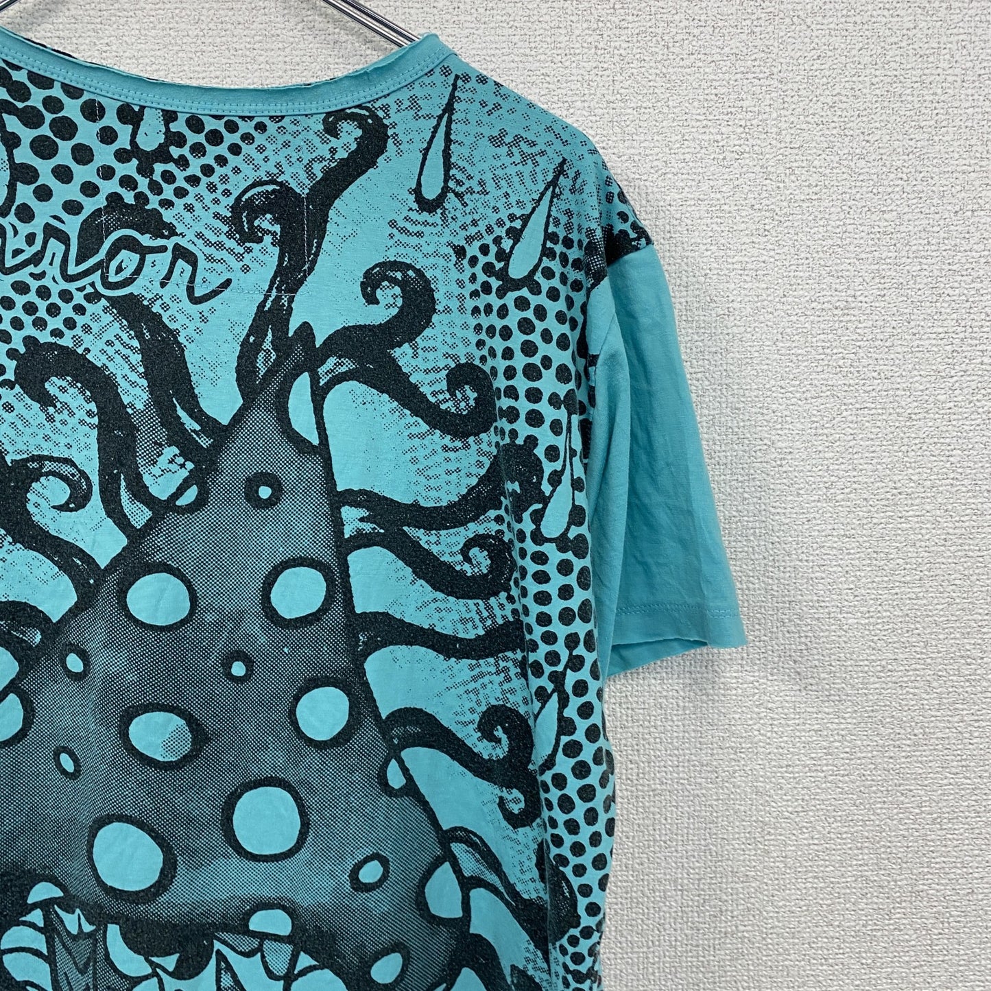 Mirror　ミラー　半袖プリントTシャツ　Amanita　アマンタ　キノコ　水色　ライトブルー　Mサイズ