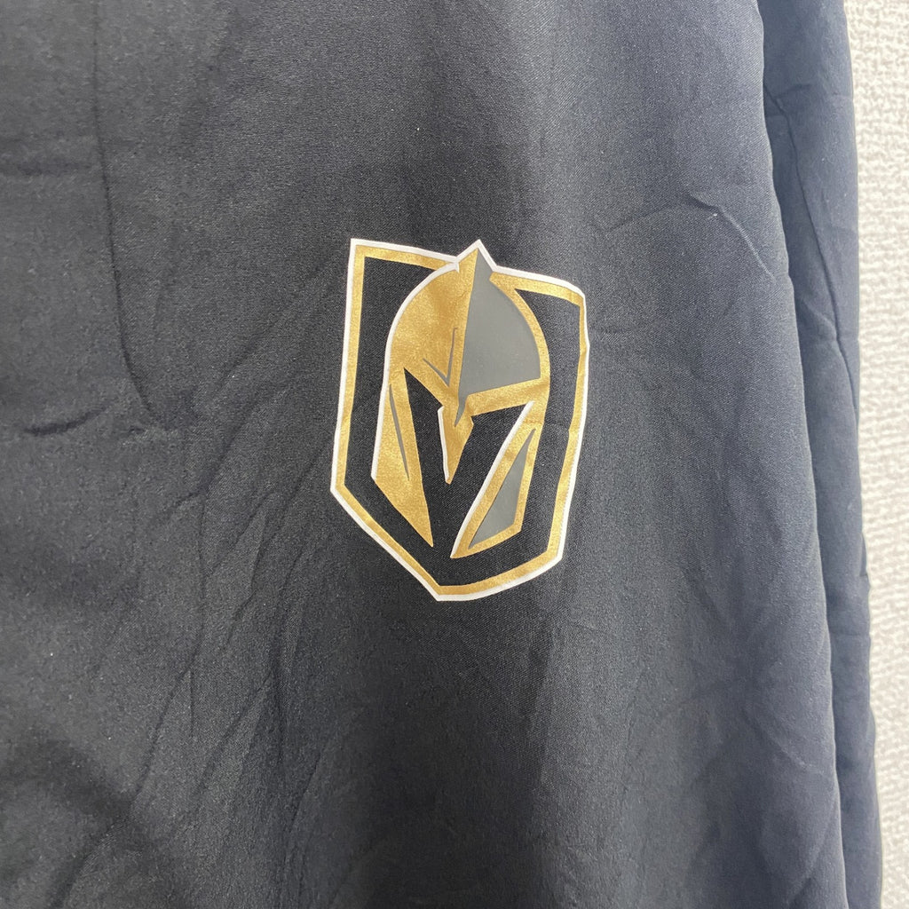 adidas　アディダス　プルオーバージャケット　ハーフジップ　ワンポイント　NHL　黒　ブラック　Lサイズ