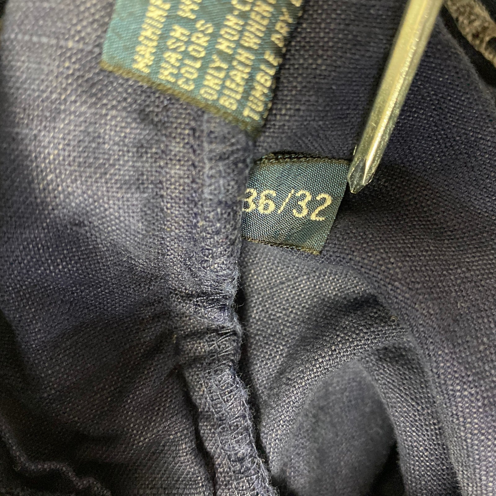 90s　Polo by Ralph Lauren　ラルフローレン　カーゴパンツ　ジップフライ　紺　ネイビー　W36サイズ