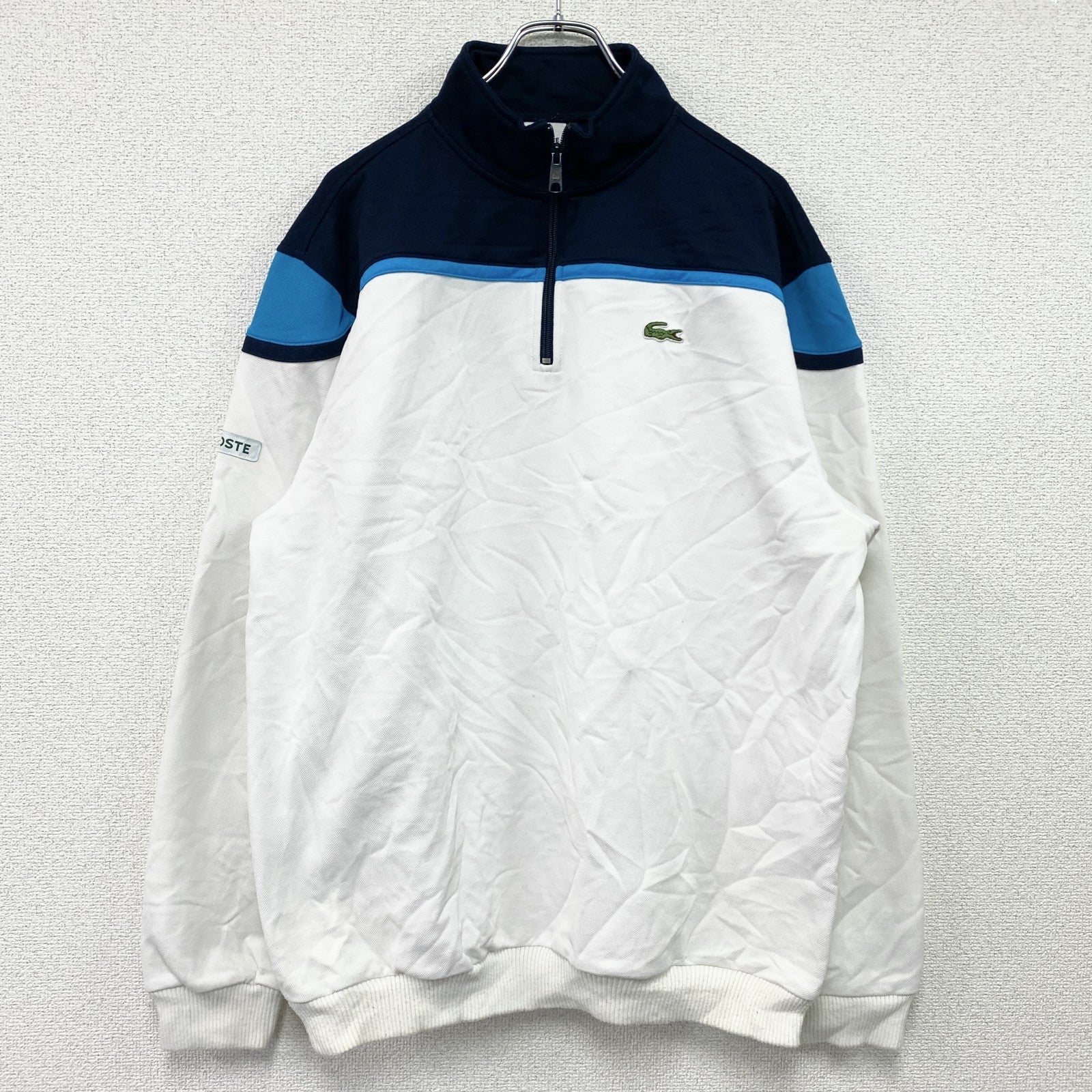 LACOSTE　ラコステ　ハーフジップトラックジャケット/ジャージ　白　ホワイト　6サイズ