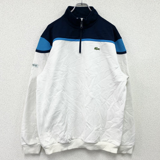 LACOSTE　ラコステ　ハーフジップトラックジャケット/ジャージ　白　ホワイト　6サイズ