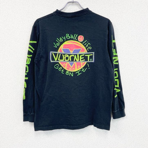 90s　VUARNET　長袖プリントTシャツ　ヴィンテージ　袖プリント　黒　ブラック　Lサイズ