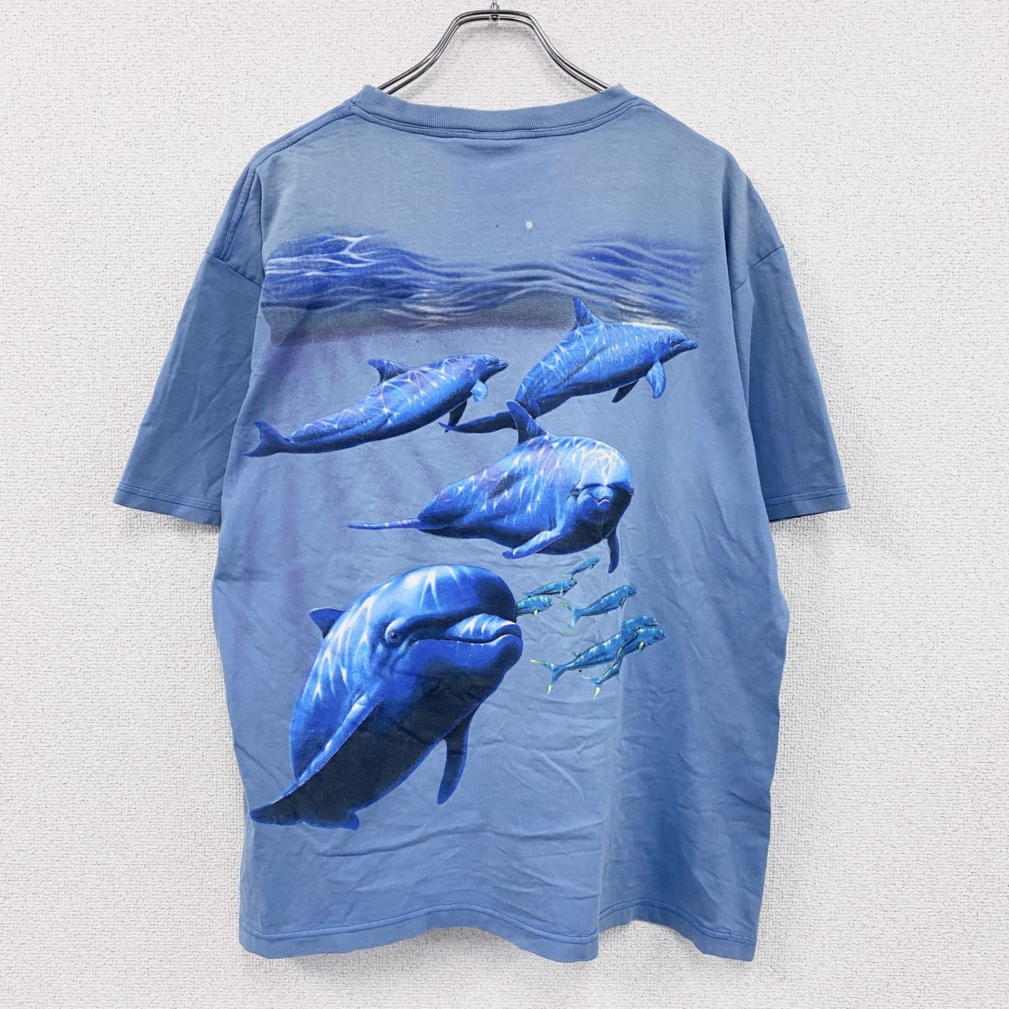90s～　Harlequin　ハーレクイン　半袖Tシャツ　アニマルT　イルカ　水色　ライトブルー　XLサイズ