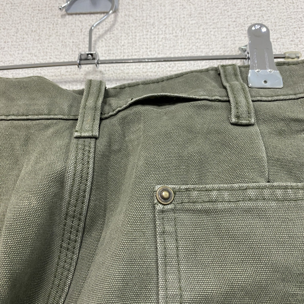 ノーブランド　ダブルニーペインターパンツ　ダックパンツ　ジップフライ　カーキ