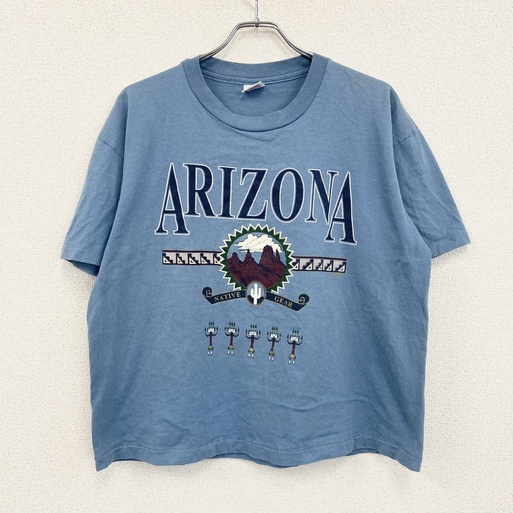 90s　Anvil　アンヴィル　半袖プリントTシャツ　シングルステッチ　水色　ライトブルー　XLサイズ