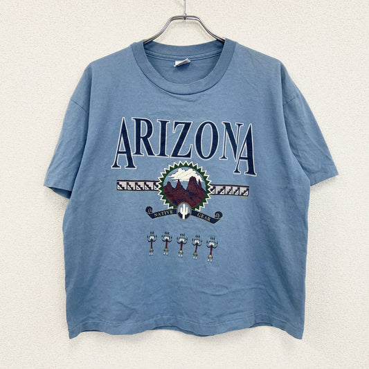 90s　Anvil　アンヴィル　半袖プリントTシャツ　シングルステッチ　水色　ライトブルー　XLサイズ