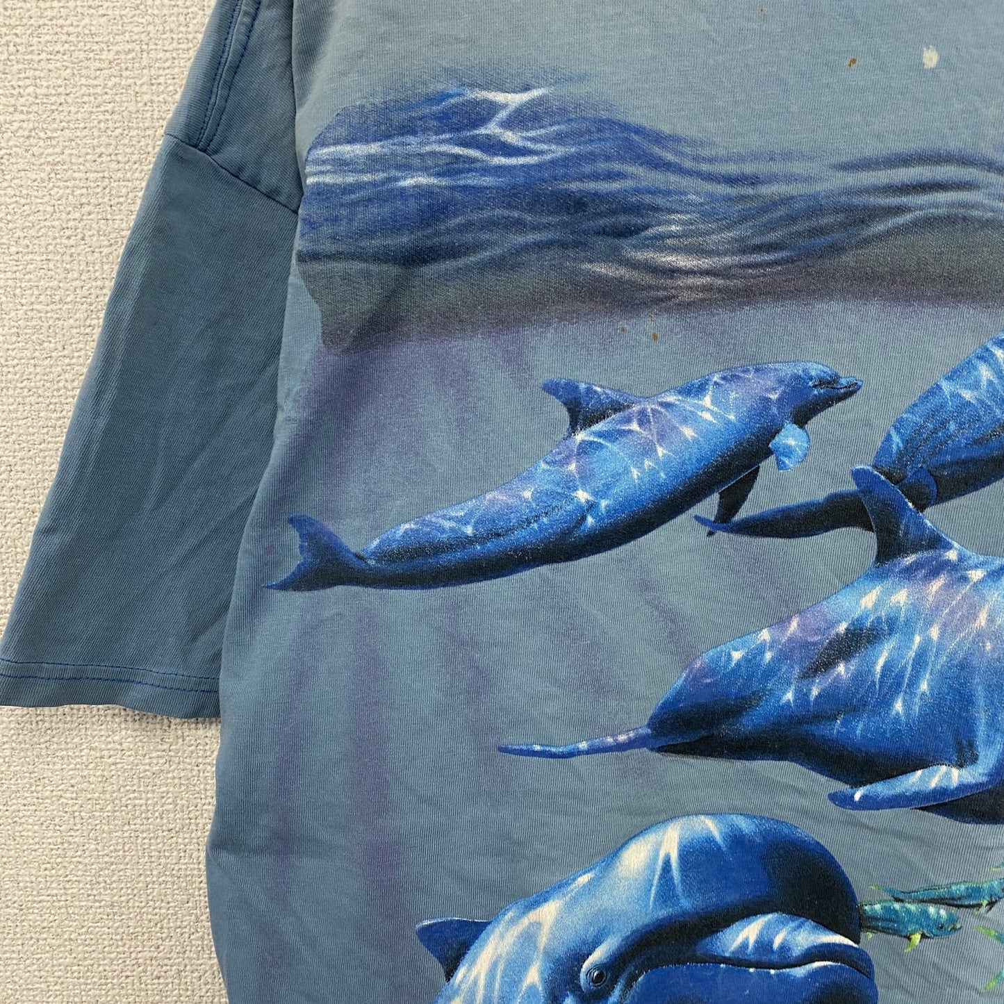 90s～　Harlequin　ハーレクイン　半袖Tシャツ　アニマルT　イルカ　水色　ライトブルー　XLサイズ