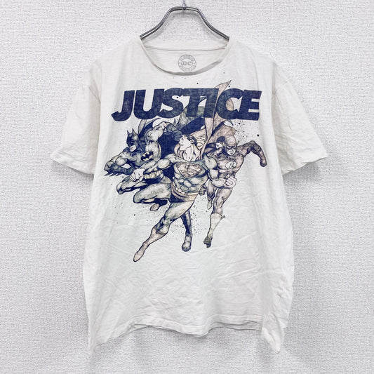 DCコミックス　 Justice League　ジャスティスリーグ　半袖Tシャツ　ムービーT　ベージュ　2XLサイズ