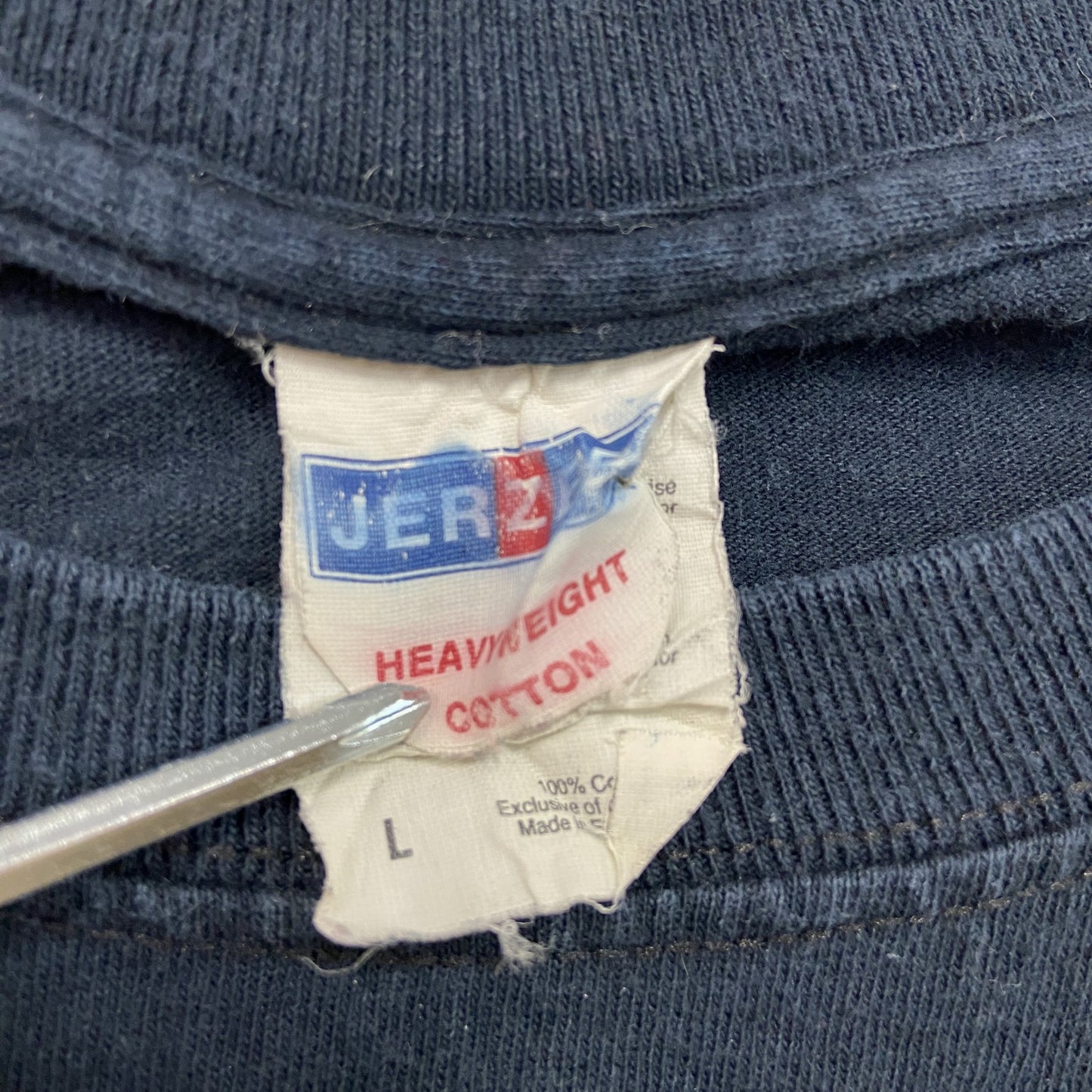 JERZEES　ジャージーズ　半袖プリントメッセージTシャツ　aevidum　手形　両面プリント　黒　ブラック　Lサイズ