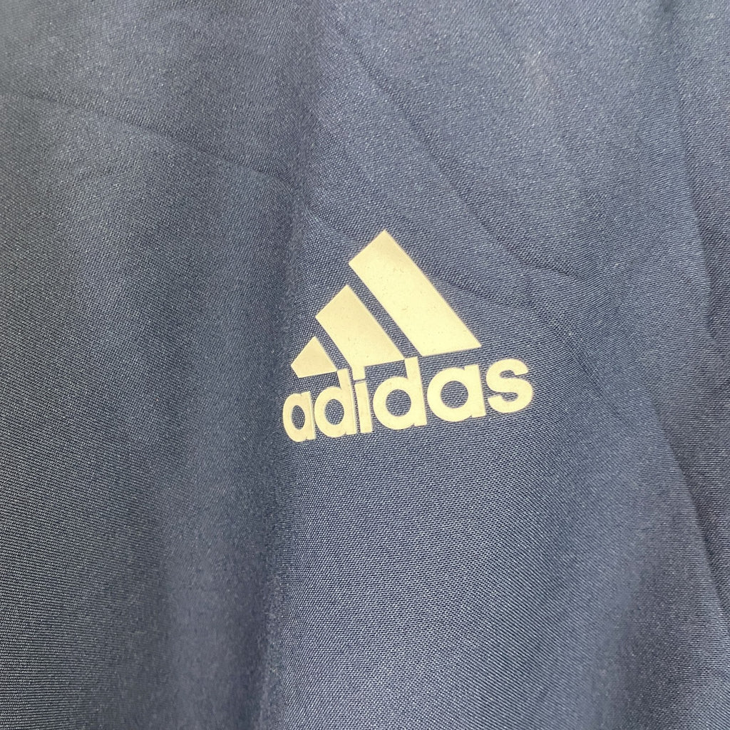 adidas　アディダス　ハーフジップ半袖プルオーバー　ワンポイント　紺　ネイビー　Lサイズ