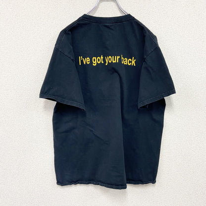 JERZEES　ジャージーズ　半袖プリントメッセージTシャツ　aevidum　手形　両面プリント　黒　ブラック　Lサイズ