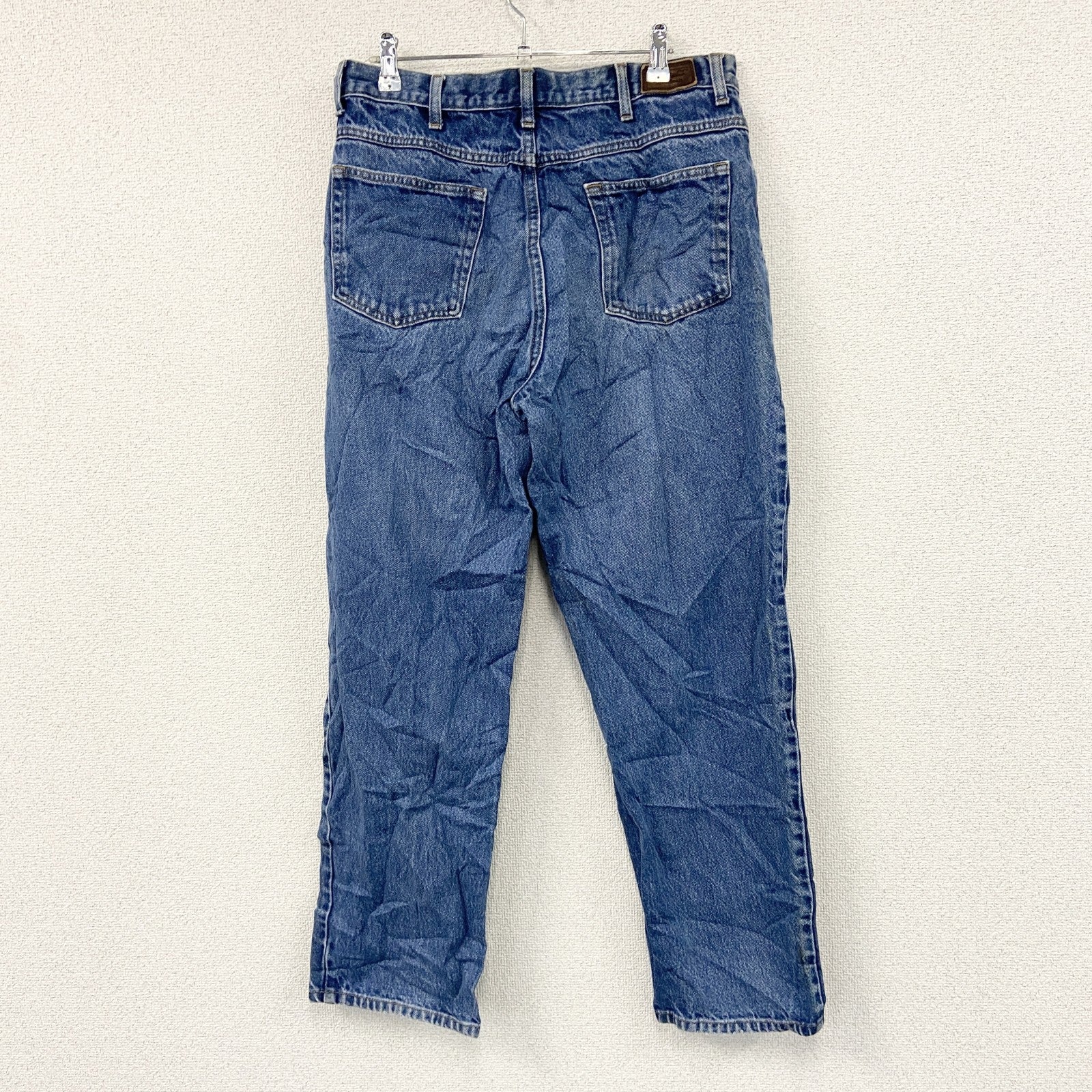 L.L.Bean　エルエルビーン　デニムパンツ/ジーンズ　ジップフライ　革パッチ　縦落ち　インディゴ　W35サイズ