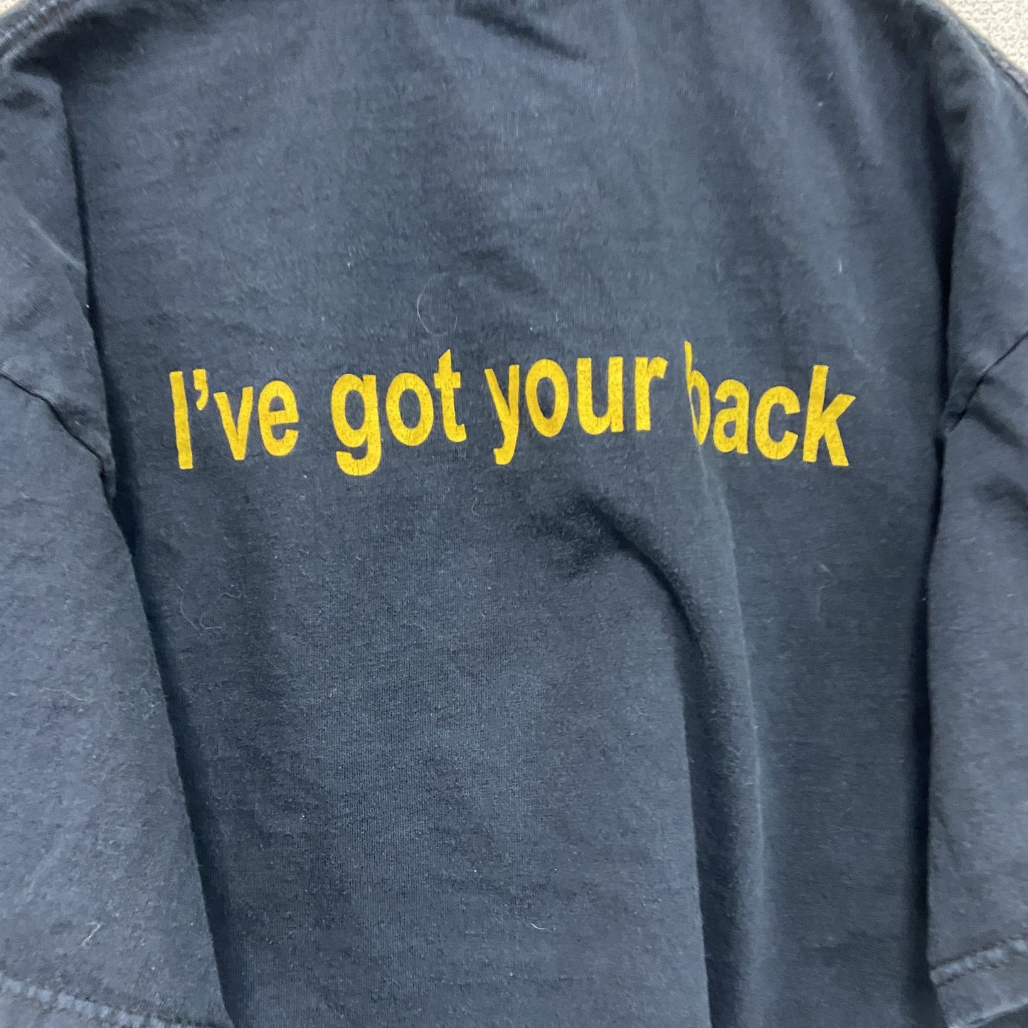 JERZEES　ジャージーズ　半袖プリントメッセージTシャツ　aevidum　手形　両面プリント　黒　ブラック　Lサイズ