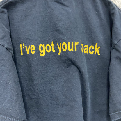JERZEES　ジャージーズ　半袖プリントメッセージTシャツ　aevidum　手形　両面プリント　黒　ブラック　Lサイズ