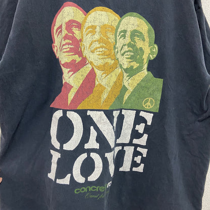 00s　DELTA PRO WEIGHT　Obama　オバマ　半袖プリントTシャツ　人物T　黒　ブラック　Lサイズ