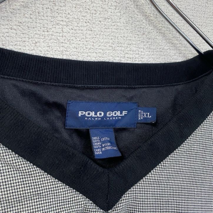 POLO GOLF　ポロゴルフ　ラルフローレン　ナイロンプルオーバー　千鳥格子　グレー　XLサイズ