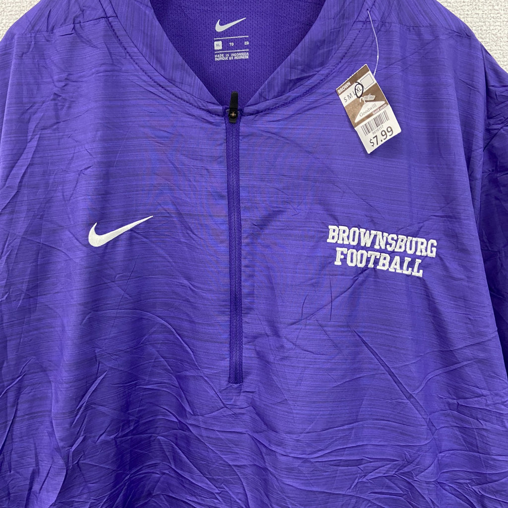 NIKE　ナイキ　半袖　ハーフジップナイロンジャケット　紫　パープル　XLサイズ