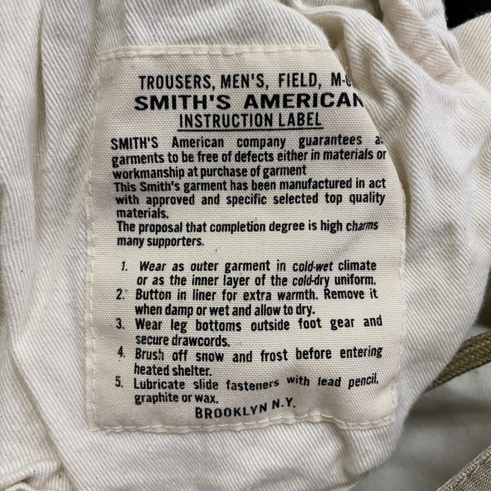 SMITH’S AMERICAN　スミスアメリカン　M-65　フィールドパンツ　カーゴパンツ　レプリカ　ベージュ　34-36サイズ