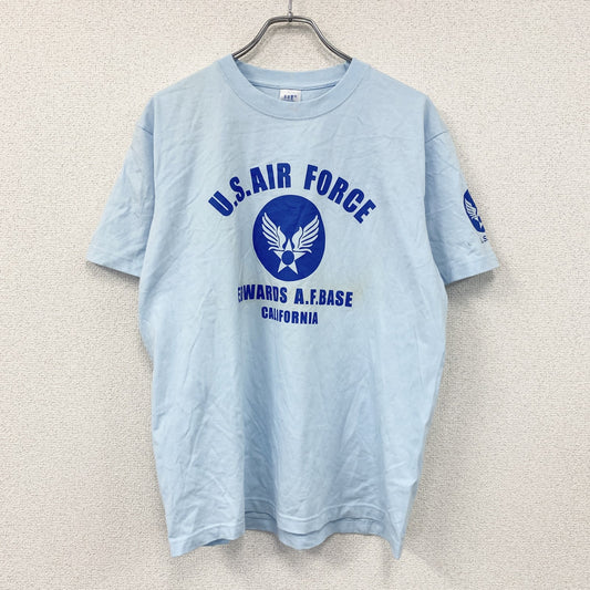 U.S AIR FORCE　半袖プリントTシャツ　水色　ライトブルー　Lサイズ　