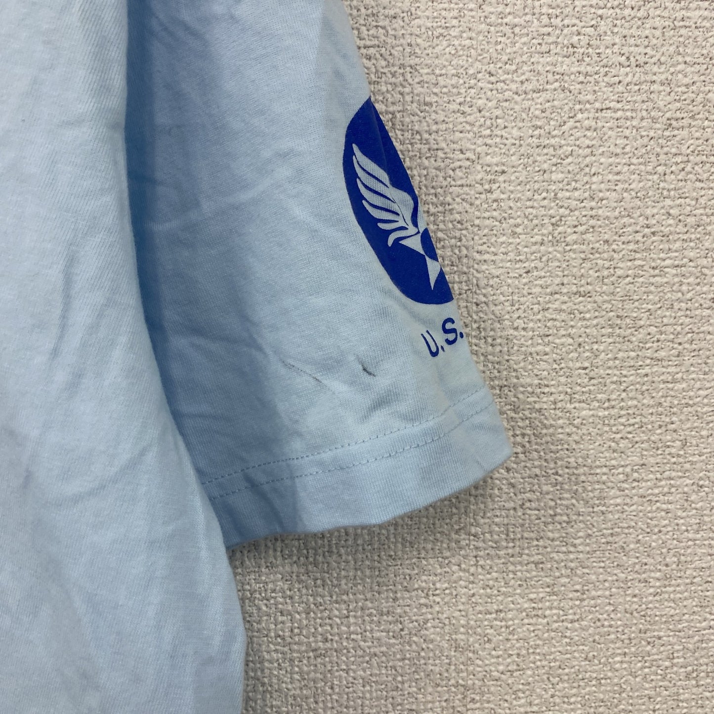 U.S AIR FORCE　半袖プリントTシャツ　水色　ライトブルー　Lサイズ　